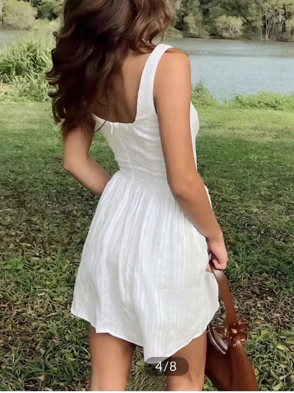 NWT Commense White Mini Dress | Square Neck - Picture 2 of 6